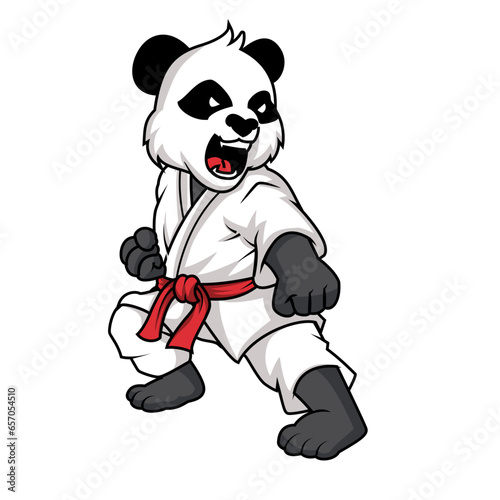 cute cartoon karate panda design