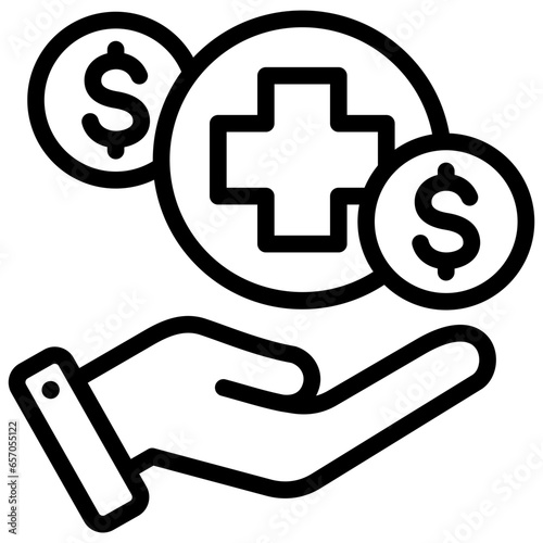 Healthcare Cost Outline Icon