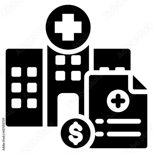 Hospital Budgeting Glyph Icon