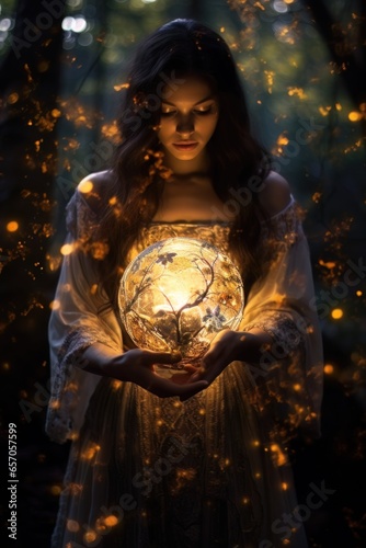 Winter solstice, forest witch
