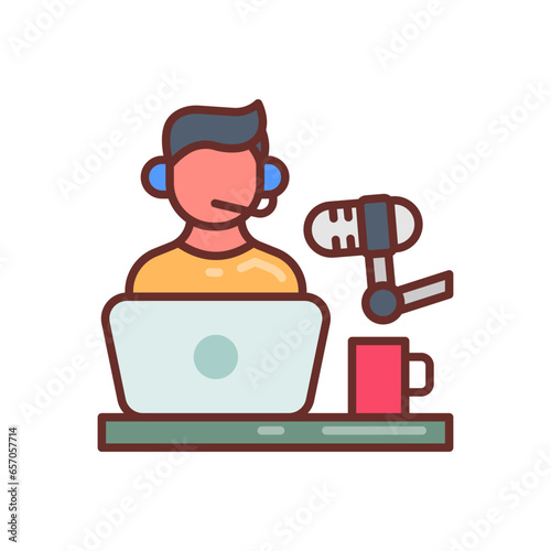 Podcast icon in vector. Illustration