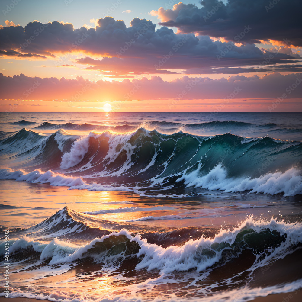 Fototapeta premium sunset over the sea