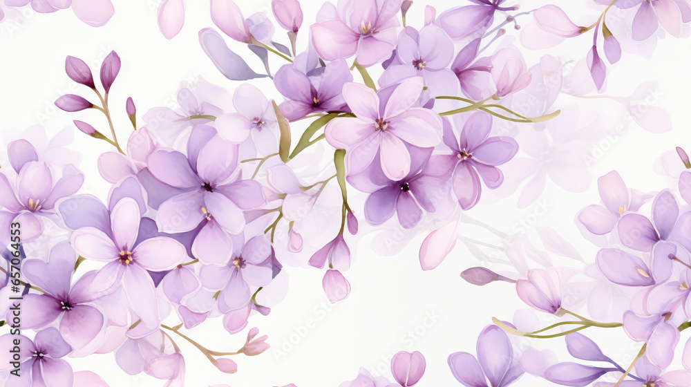 delicate purple flowers background watercolor