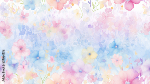 soft blue and pink flowers background watercolor