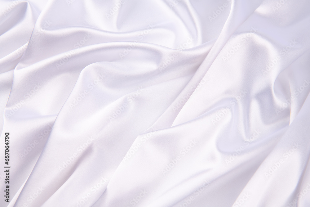 close up of white silk textured cloth background