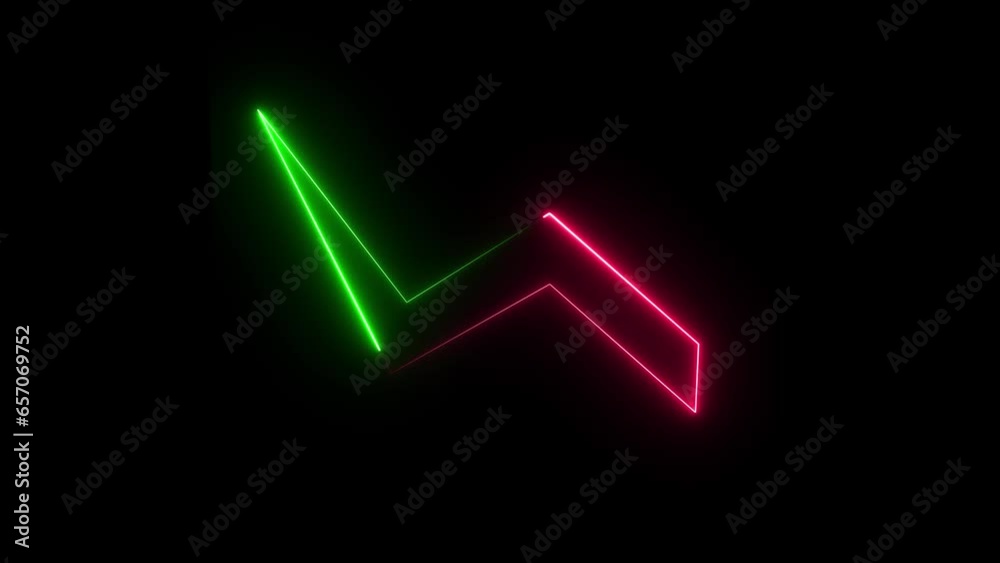 abstract glowing neon arrow energy power animation background 4k 
