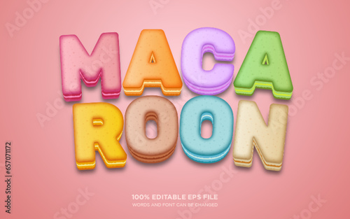 Macaroons 3D text style effect