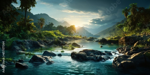amazon rainforest river landscape © Riverland Studio