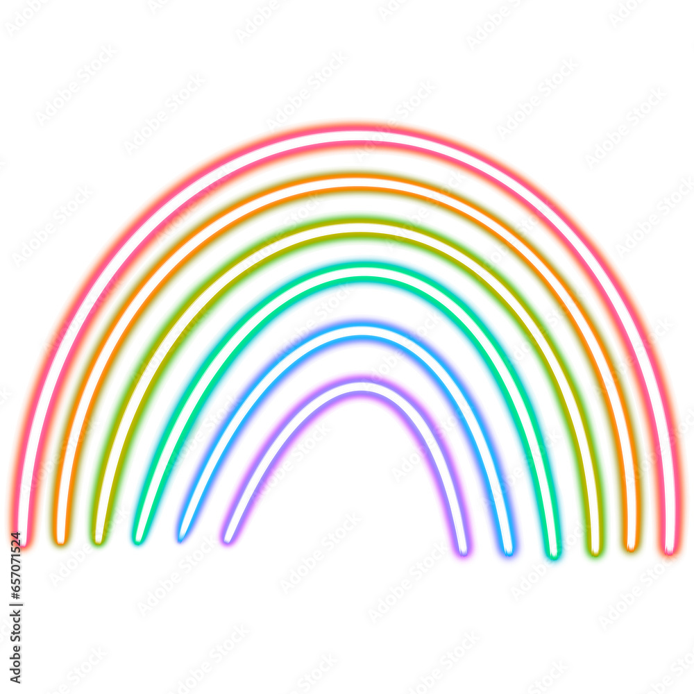 Naklejka premium neon rainbow glowing desktop png icon, neon sticker, rainbow neon figure, glowing figure, neon geometrical figures 
