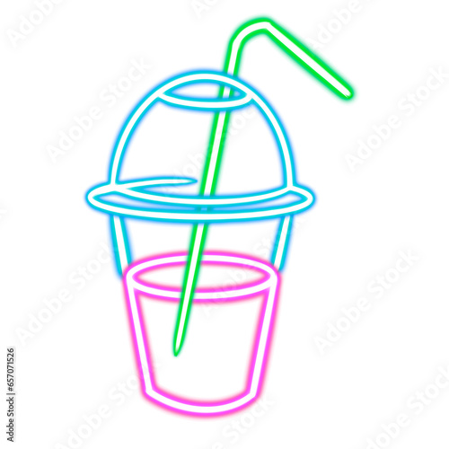 cocktail glowing desktop png icon, juice neon sticker, neon figure, glowing figure, neon geometrical figures 