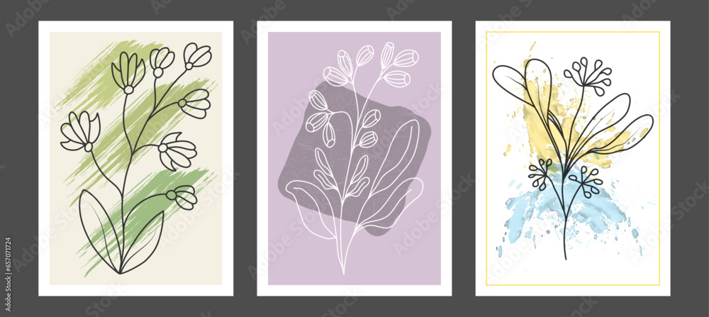 A set of hand-drawn paintings for interior design of premises. Minimalist designs for prints, paintings, posters and creative ideas A set of hand-drawn paintings for interior design of premises. Minimalist designs for prints, paintings, posters and creative ideas