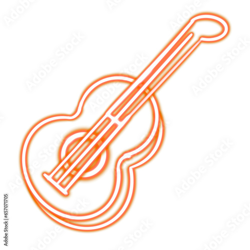 Canvas Print guitar glowing desktop icon png, guitar neon sticker, neon figure, glowing figur