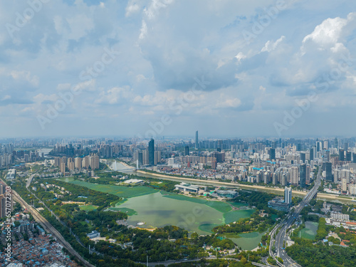 Wuhan Summer City Landmark and Skyline Scenery © Hao