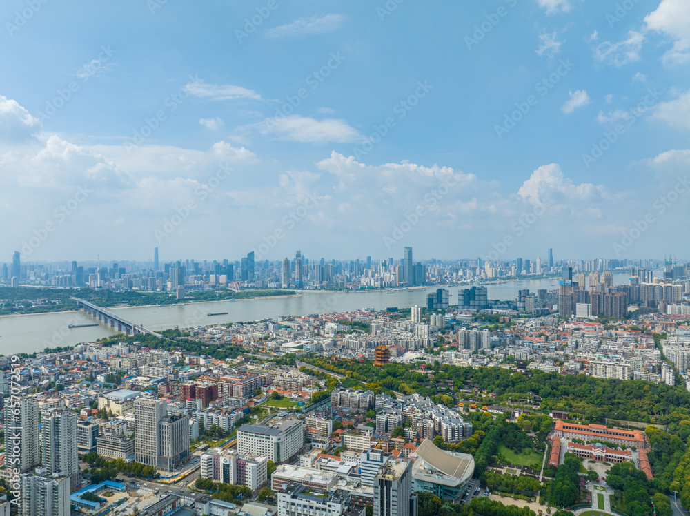 Wuhan Summer City Landmark and Skyline Scenery