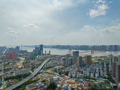 Wuhan Summer City Landmark and Skyline Scenery