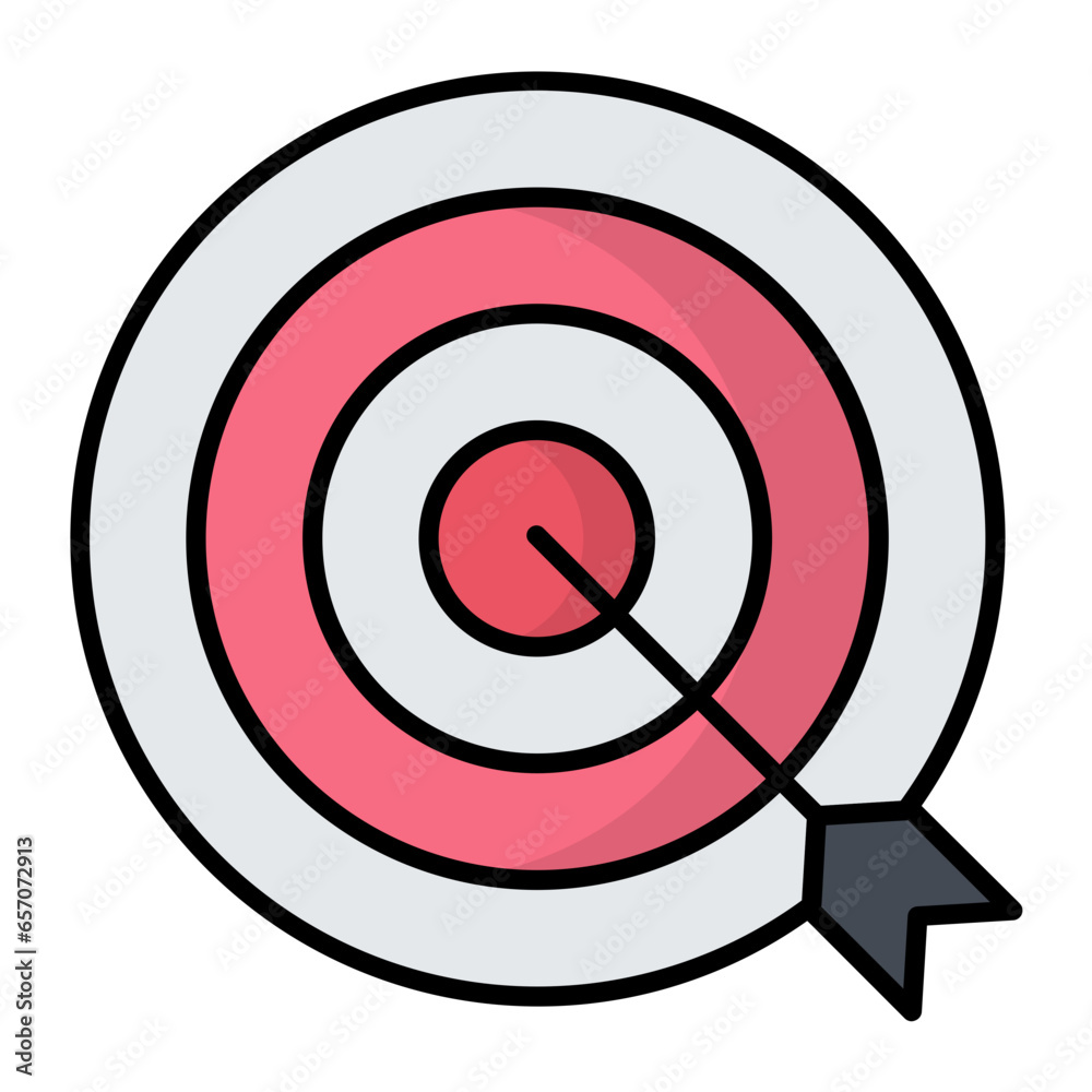 Target Colored Line Icon Target Colored Line Icon