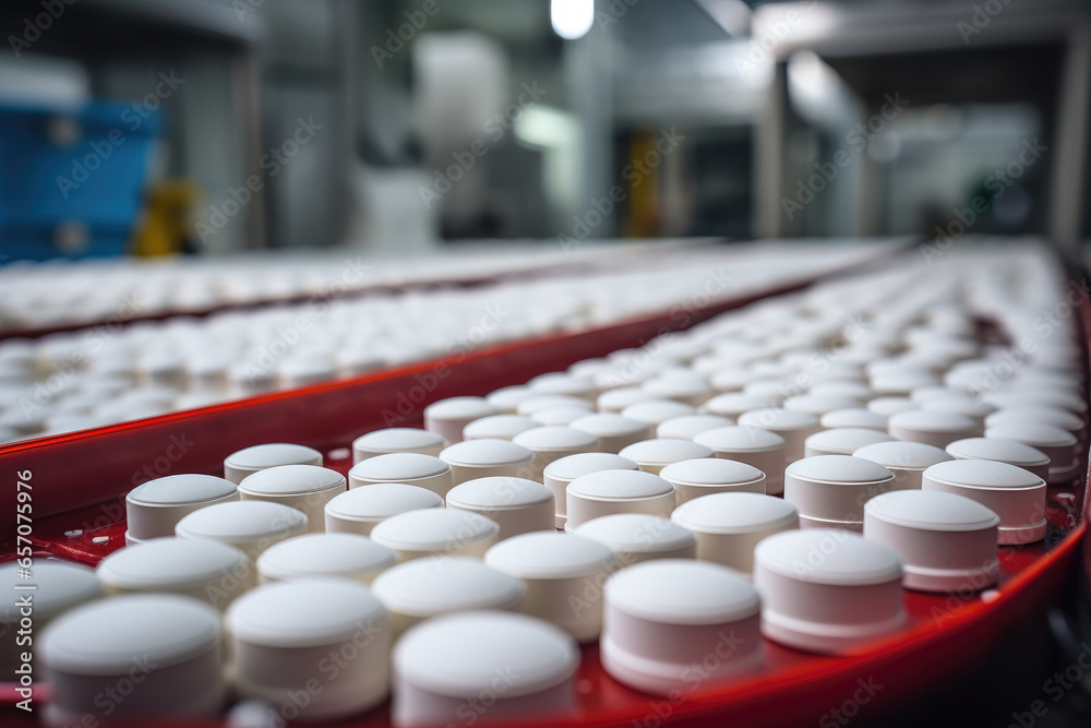 A factory for the production of pills. A factory for the production of pills.