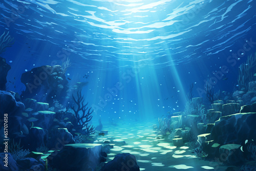 anime style background, beautiful underwater scenery © Yoshimura