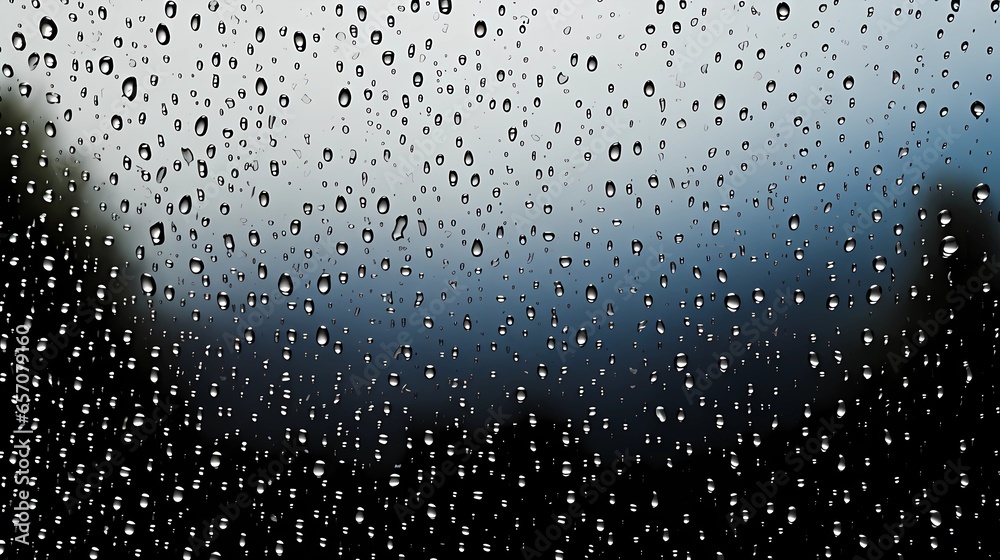 Rain Drops on Window Glass, Generative AI