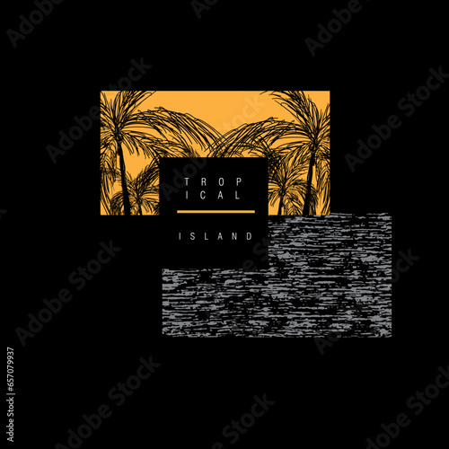 Tropical Island Summer Beach poster graphic design