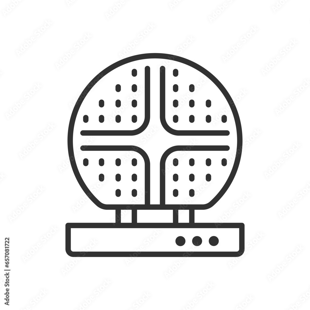 Electric waffle maker, linear icon. Line with editable stroke Electric waffle maker, linear icon. Line with editable stroke