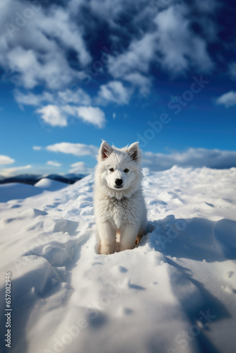 dog in snow