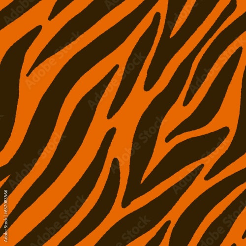Fototapeta Naklejka Na Ścianę i Meble -  seamless Tiger orange and black Pattern . Animal skin endless texture