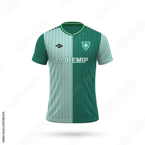 3d realistic soccer jersey in style, shirt template for football kit 2023