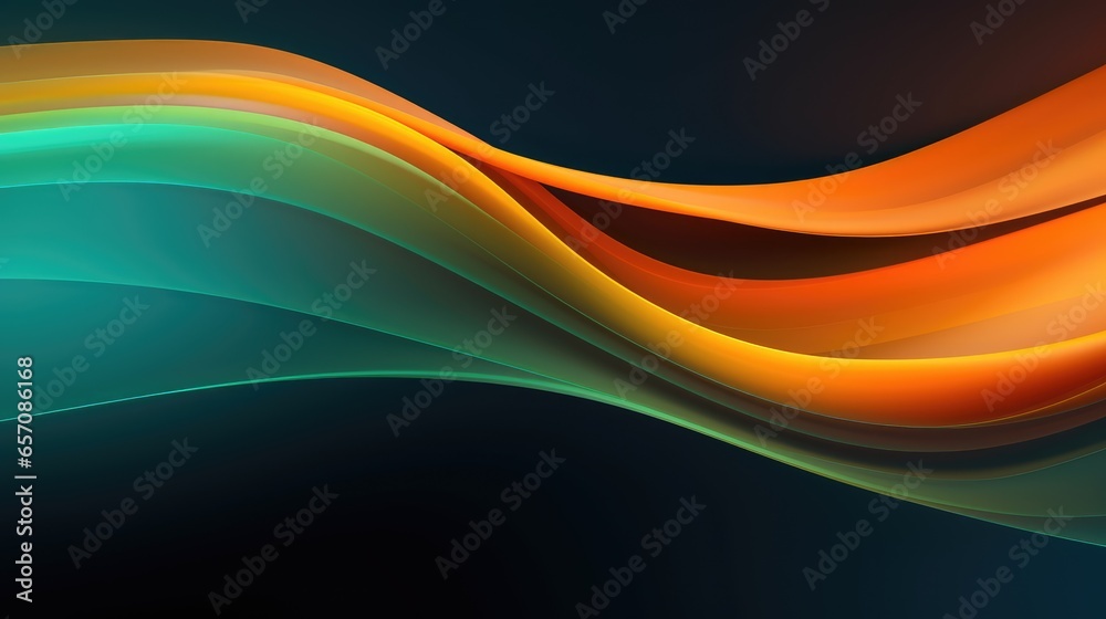 Fototapeta premium Abstract gradient background with yellow, orange, teal, lime colors waves