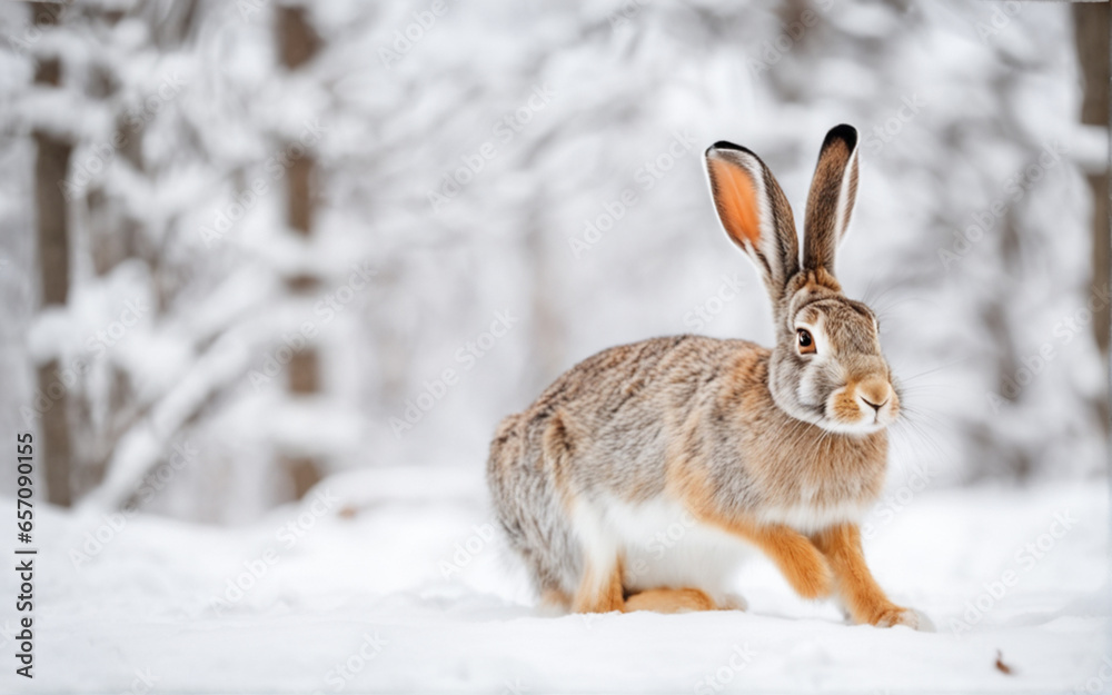 rabbit in the snow rabbit in the snow