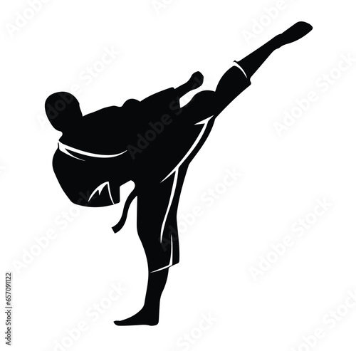 illustration of a male martial athletes . black and white drawing, white background
