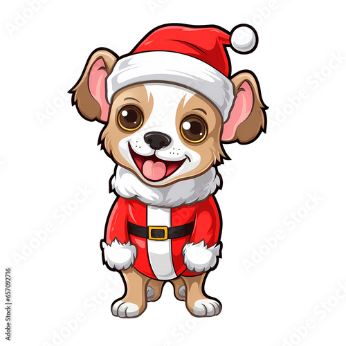 Cute Chihuahua Christmas Clipart Illustration © pisan