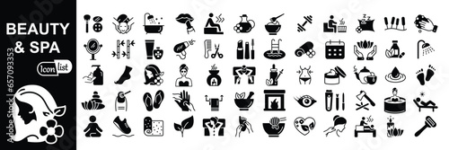 Beauty & Spa icons set. Cosmetics services & Spa icons for web and mobile app. Vector illustration
