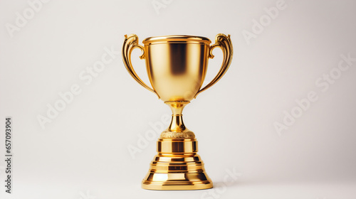 Winner's cup gold color on white background, trophy