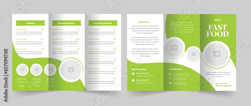 Fast food trifold and fast food menu brochure, food menu design