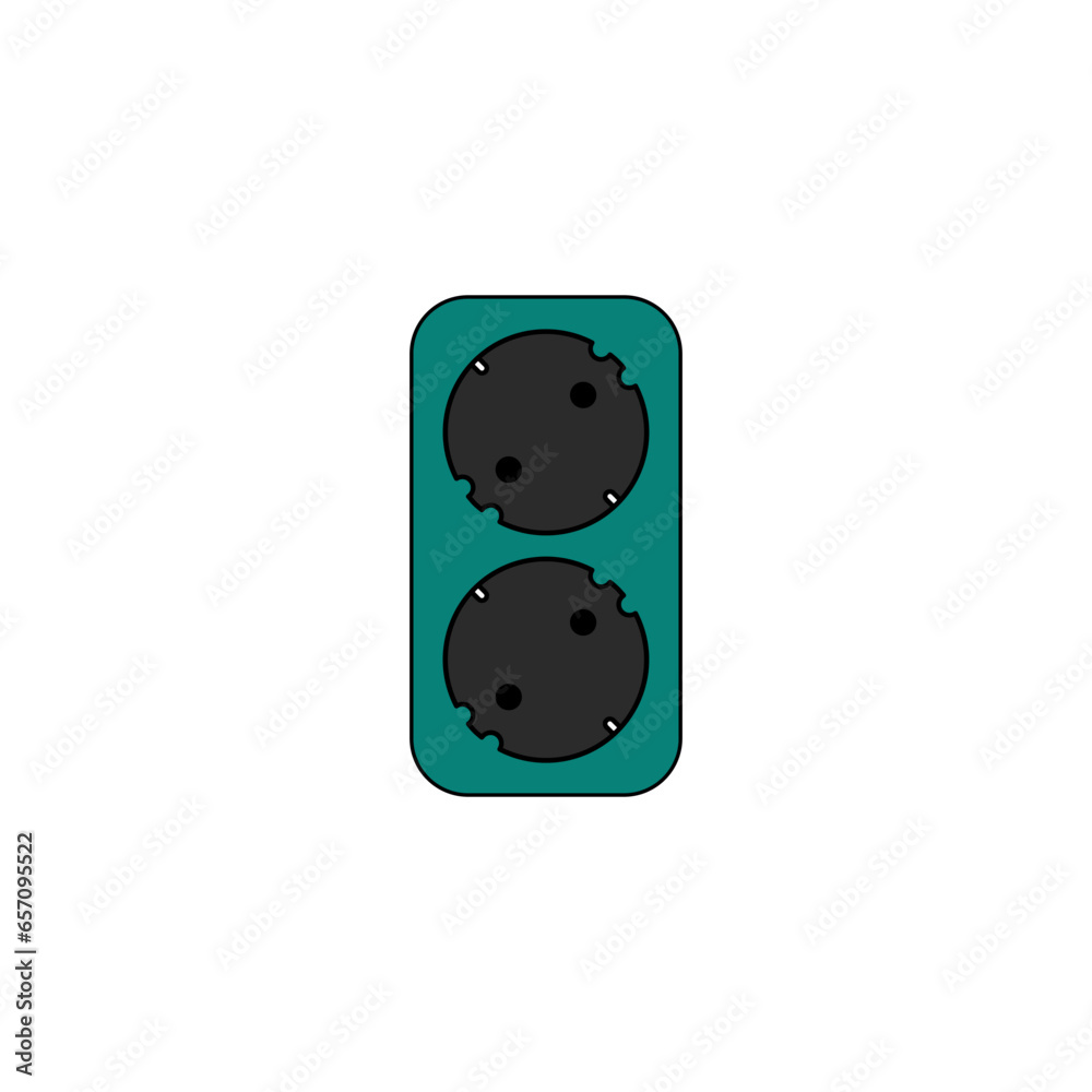 Electric socket or double port power socket in lineal color icon. Vector illustration design element template in trendy and unique style. Editable graphic resources for your creativity project. Electric socket or double port power socket in lineal color icon. Vector illustration design element template in trendy and unique style. Editable graphic resources for your creativity project.