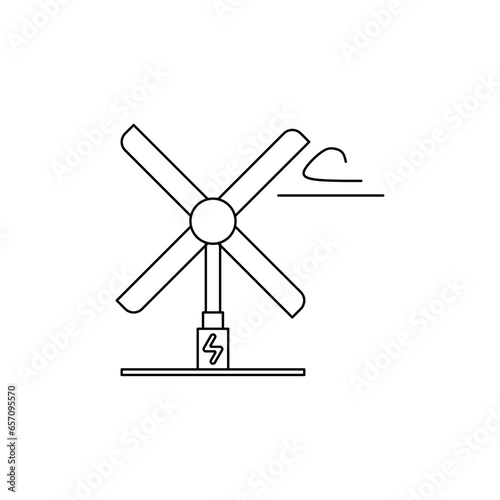 Wind turbine generator or windmill in outline icon. Vector illustration design element template in trendy and unique style. Editable graphic resources for your creativity project.