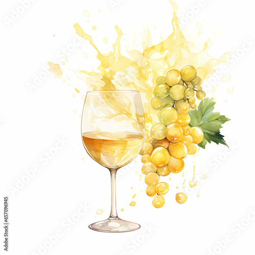 Glass Of Wine And Grapes