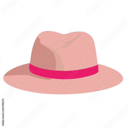 Isolated hat illustration on a white background with a classic vintage style, featuring a bowler fedora design for men women