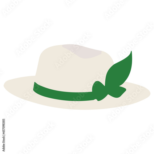 Isolated hat illustration on a white background with a classic vintage style, featuring a bowler fedora design for men women