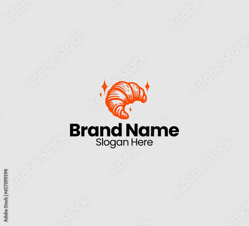 croissant modern logo template editable vector