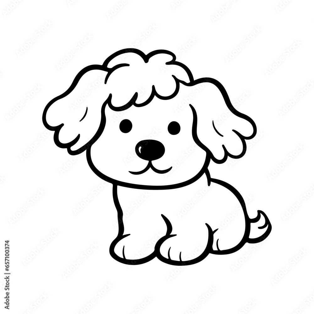 Cute Simple outline line art dog logo on isolated white background design for pet shop, store, vector doodle puppy Cute Simple outline line art dog logo on isolated white background design for pet shop, store, vector doodle puppy