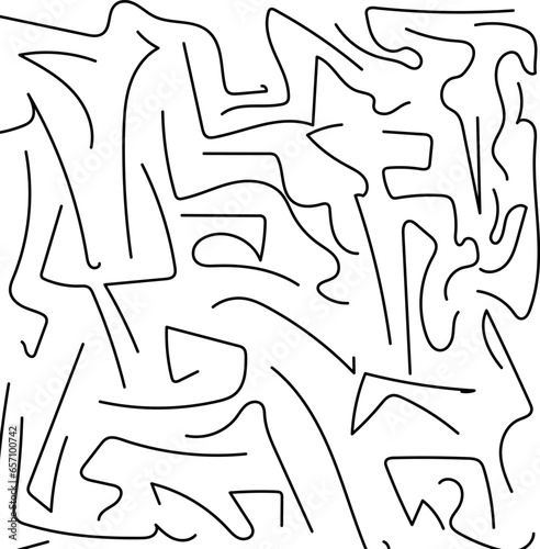 black and white pattern with thin lines as like cerebral convolutions