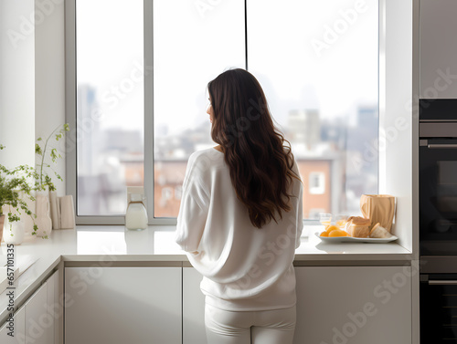 Woman Standing In Front Of A Window