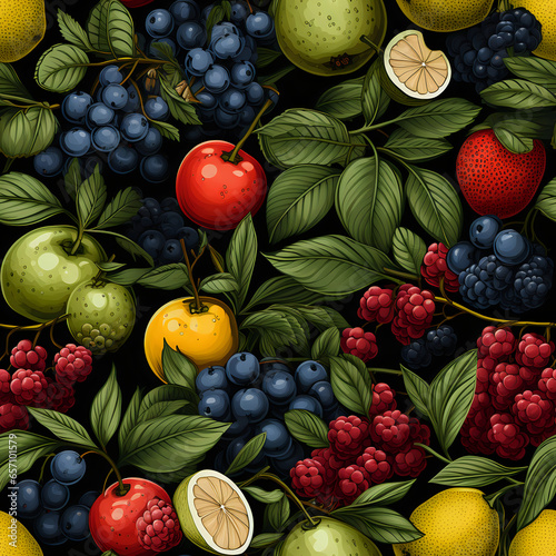 seamless pattern with fruits