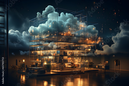 Computing services in cloud, data server in clouds.