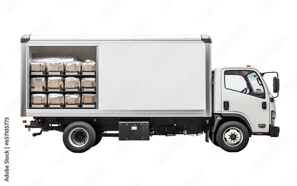 Beverage Delivery Truck Isolated on Transparent Background