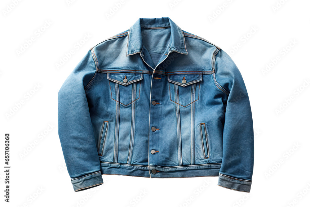 blue jeans and a jacket Isolated on a white Background blue jeans and a jacket Isolated on a white Background