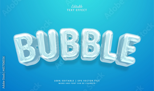 Bubble Edtiable text effect style 3d
