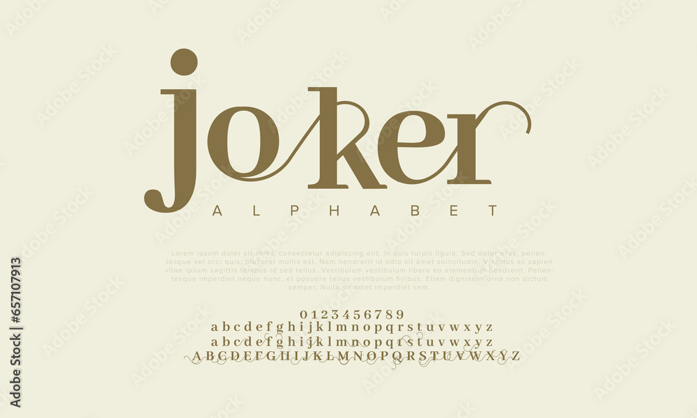 Joker Unique and elegant alphabets display font vector